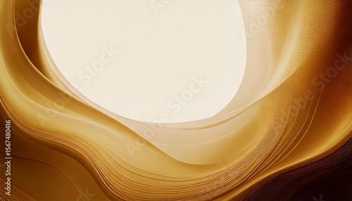 fluid abstract gold color at side and white blank