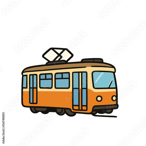 Tram Transportation Vector