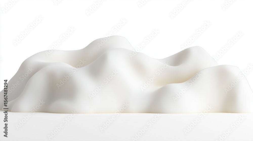 Obraz premium A white, abstract sculpture of a mountain range.