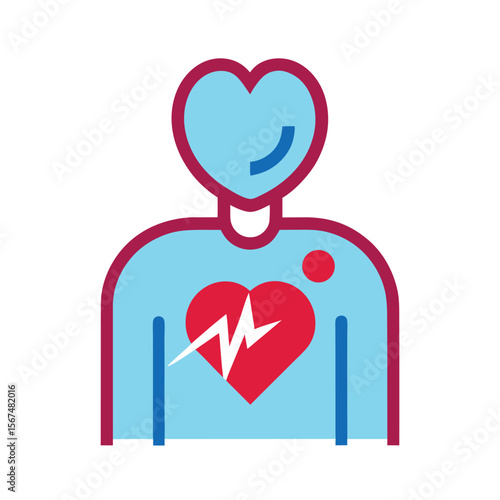 Chest Pain Icon for Angina and Intense Pressure