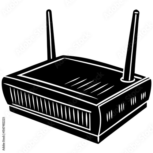 Modem  Electronic Device Icon Minimalist Vector AI Graphic for Digital and Web Design
