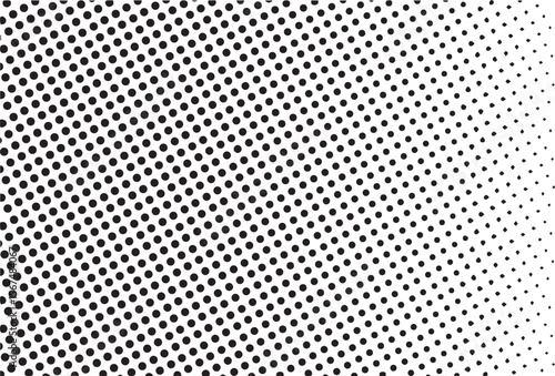 Black dots on white background diagonal pattern halftone graphic design