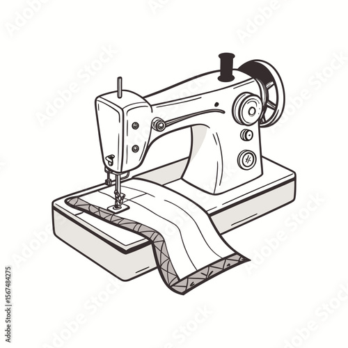 sewing machine vector illustration