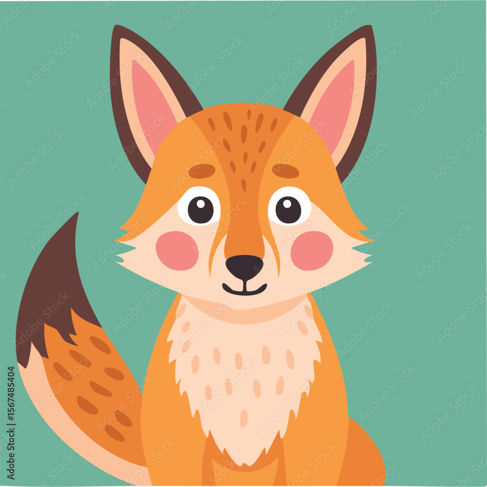 Fototapeta premium Cute jackal flat vector