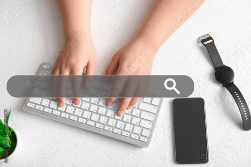 Female programmer using com...