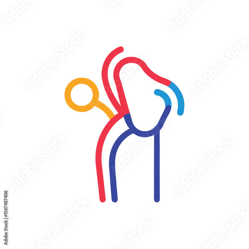 Hip Pain Icon Highlighting Joint Degeneration and Injury