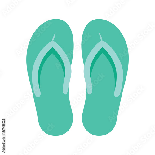 Mint Flip Flops Isolated for Casual Beachwear