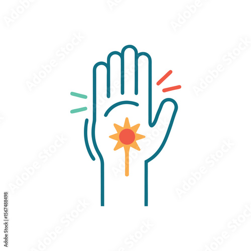 Palm Pain Icon Indicating Swelling and Nerve Pressure
