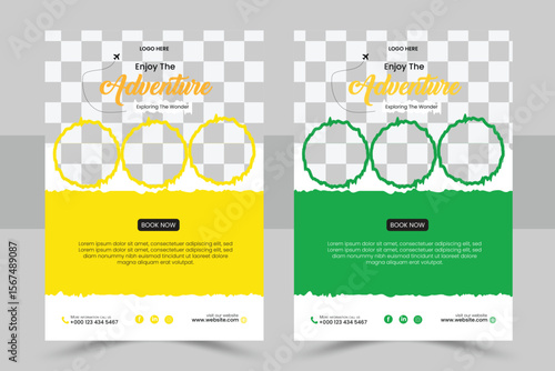 travel flyer design template, tour flyer, tourism color a4 print ready flyer.