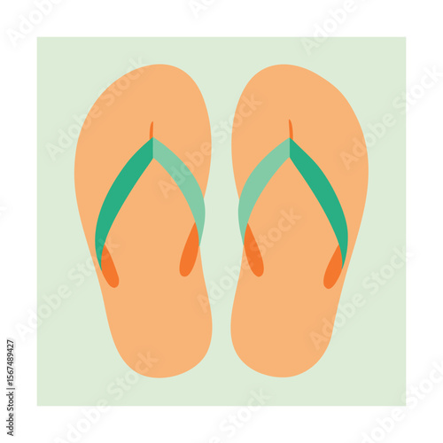 Peach Flip Flops Isolated for Beach Theme Design