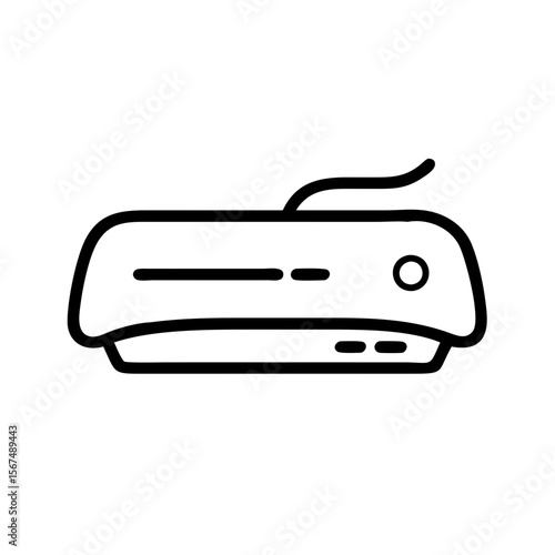 Vacuum sealer in minimalist outline style on white background  