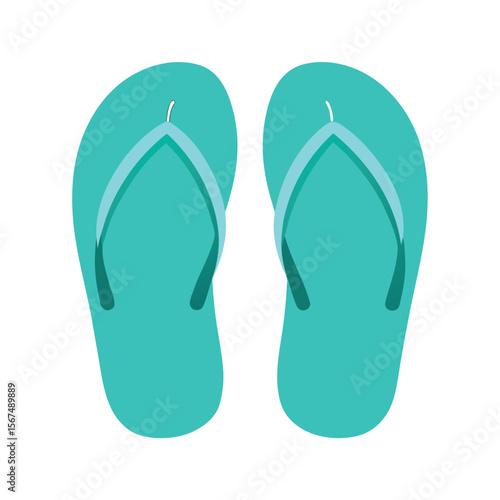 Turquoise Flip Flops with Straps for Beach Time