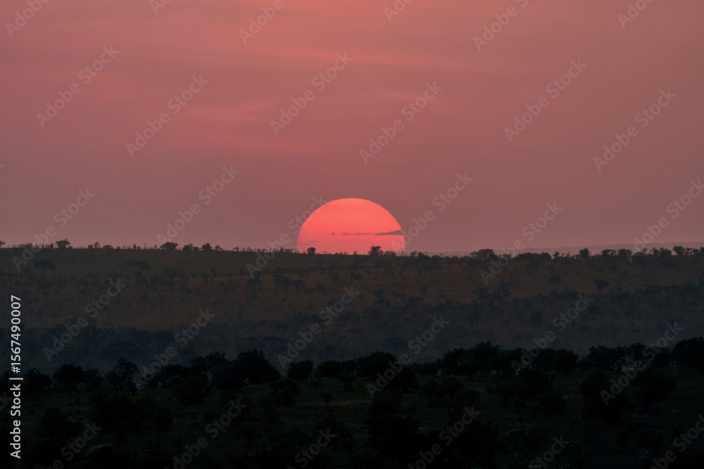Obraz premium sunset on the hill
