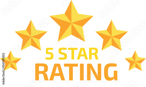 5-Star Rating Icon Set - Flat Review Badges for E-Commerce, Apps & Business Listings (Editable Vector)