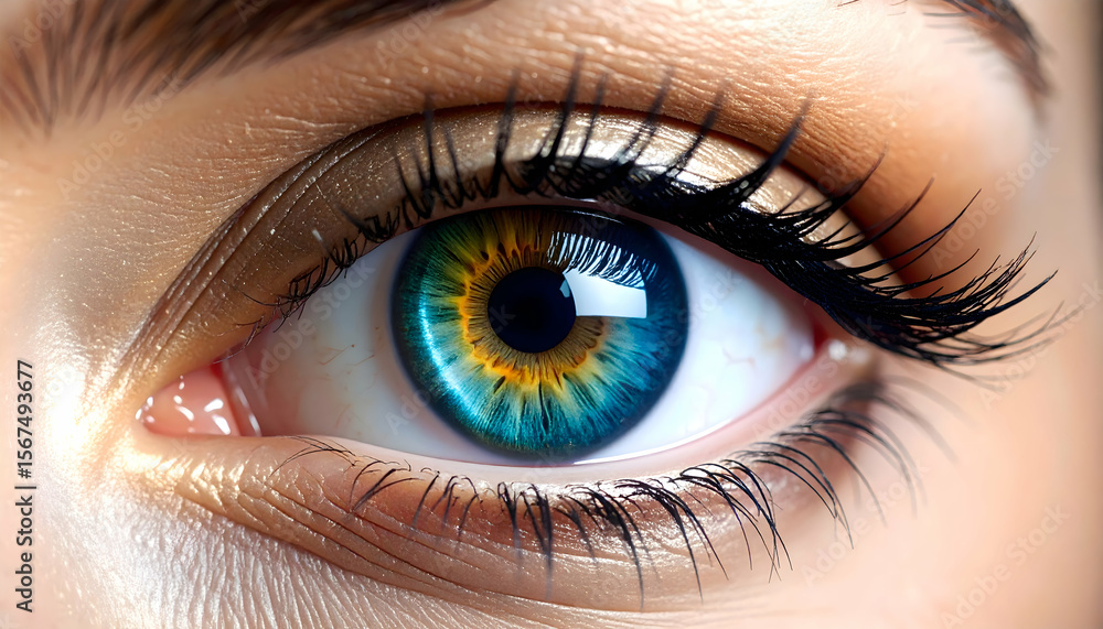 Obraz premium Closeup vibrant human eye.