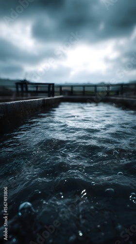 Wallpaper Mural A water treatment facility tank filled with contaminated sludge Torontodigital.ca