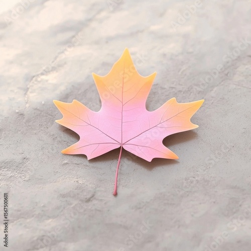 Soft Gradient Leaf on Smooth Light Surface in Minimalist Style