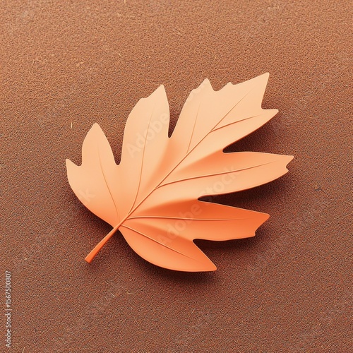 Elegant Smooth Orange Leaf on Soft Background for Nature Themes