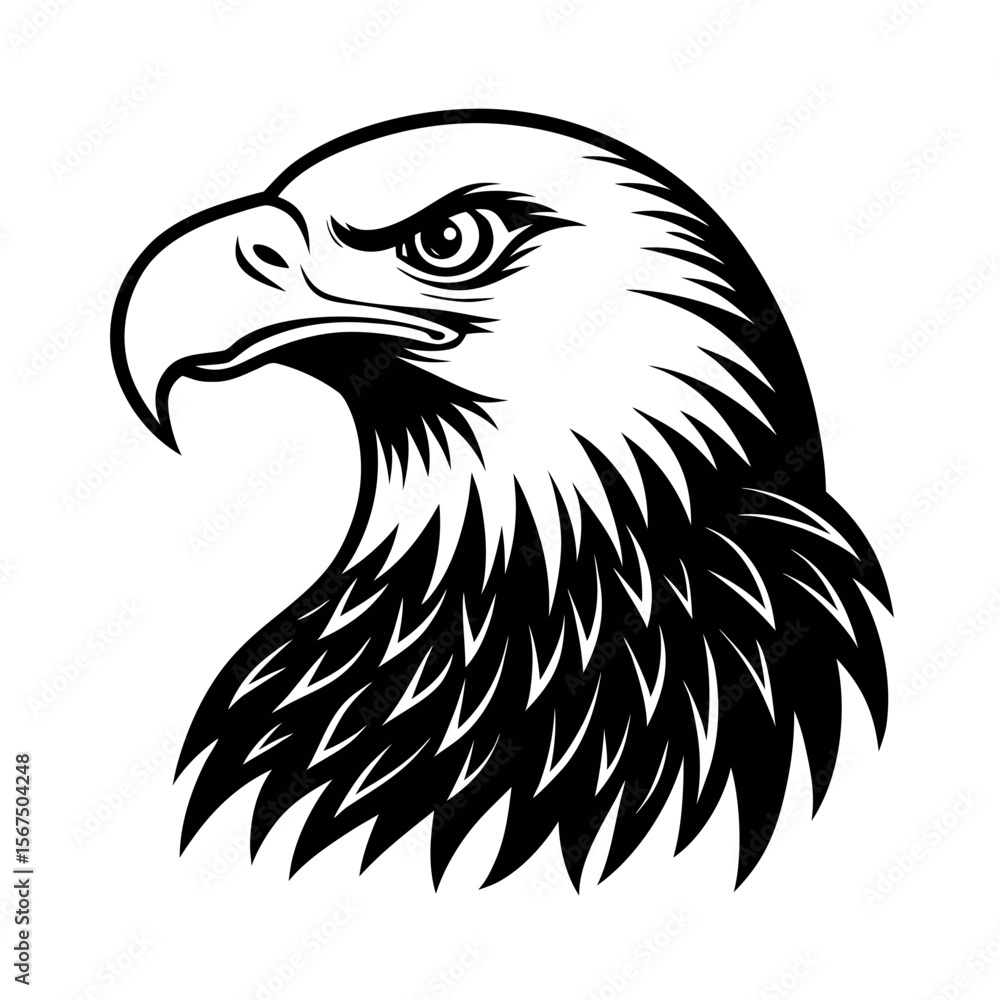 Fototapeta premium Bald Eagle Flying Vector Illustration