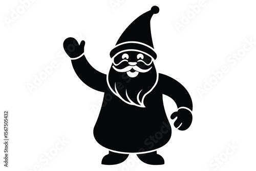 waving santa vector icon