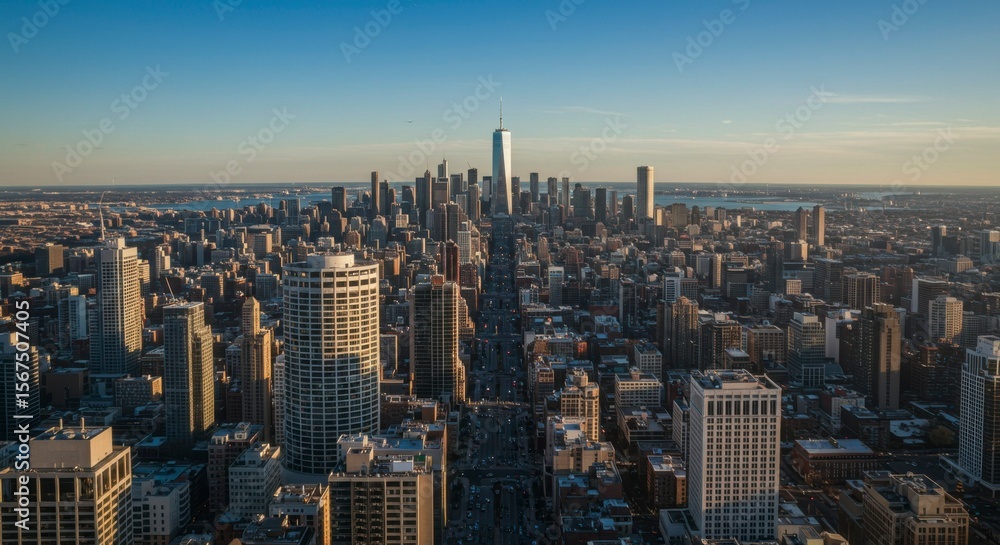 Fototapeta premium Aerial view of New York City skyline