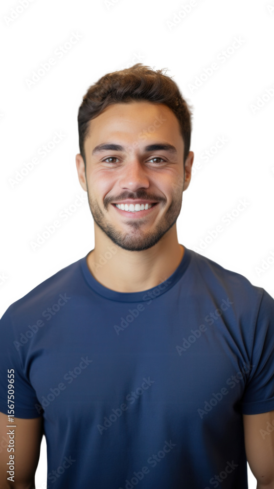 A handsome young man with a beard is smiling isolated on transparent background A handsome young man with a beard is smiling isolated on transparent background