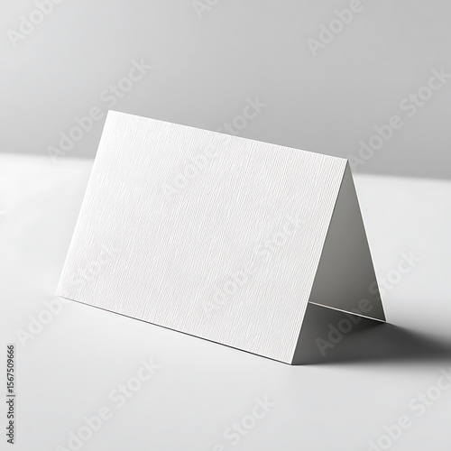 Blank White Textured A-Frame Card Mockup Minimalist, Elegant Design, Studio Lighting