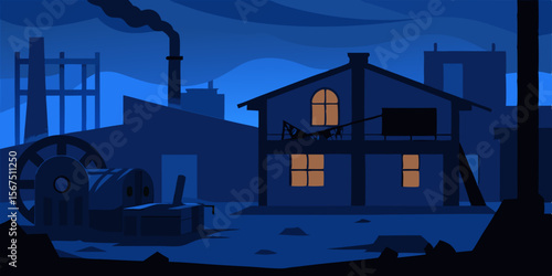 A Desolate Desert Road Under A Thunderstorm