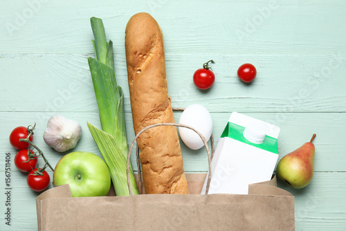 Paper bag full of fresh pro...