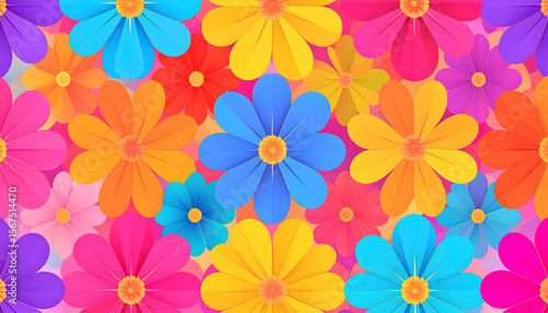 Wallpaper Mural Colorful Floral Pattern Background. Torontodigital.ca