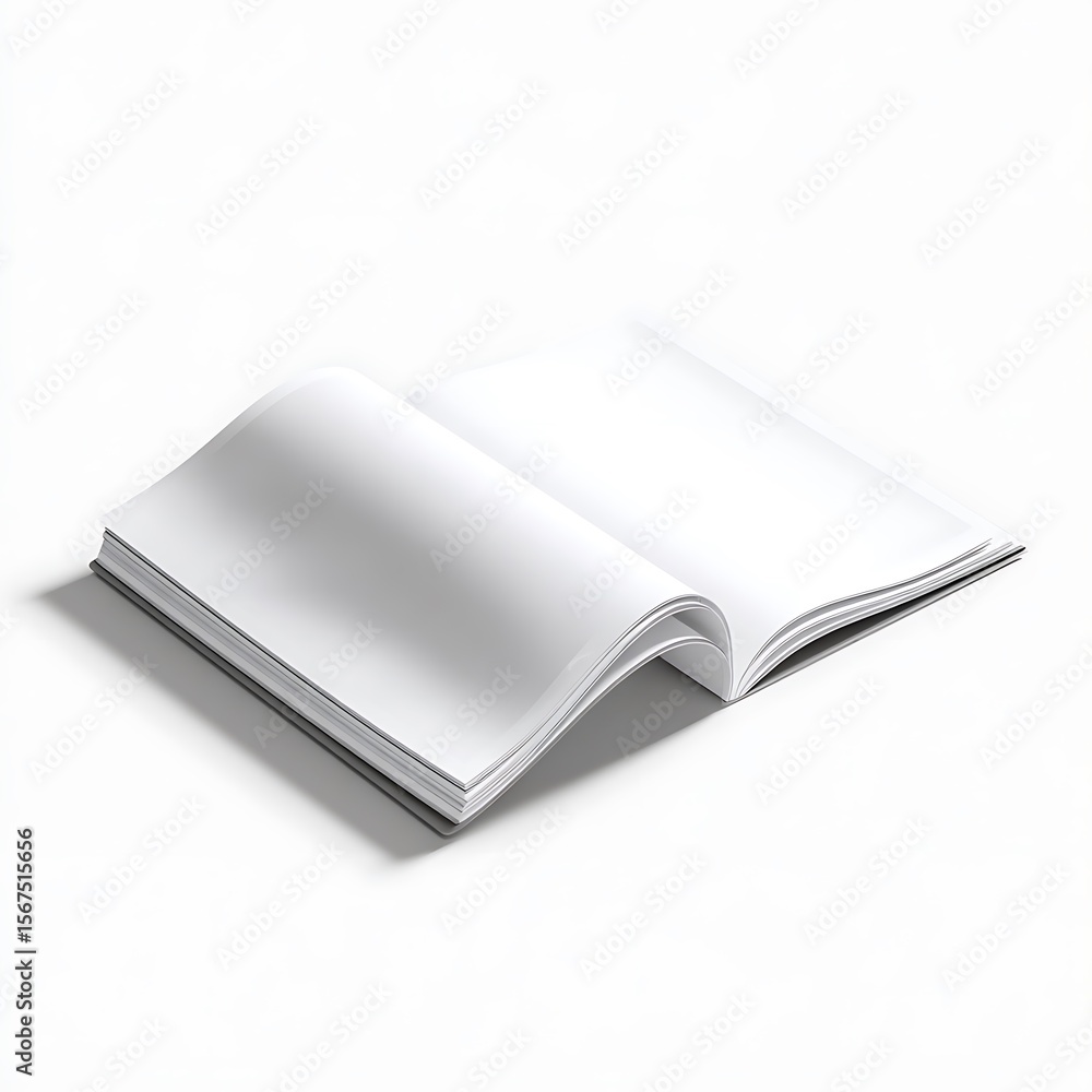 Blank Open Book Mockup Clean, Modern, Minimalist Design, Isolated on White Background. Blank Open Book Mockup Clean, Modern, Minimalist Design, Isolated on White Background.
