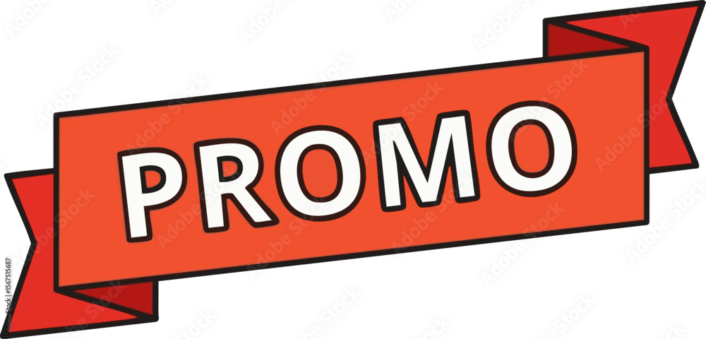 Obraz premium Promo Ribbon Badge