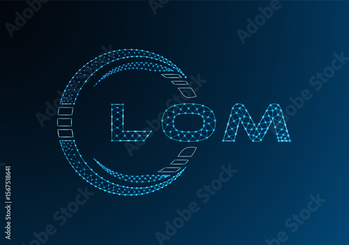 LOM low poly letter logo vector design. LOM lower poly logo design. Low poly logo.