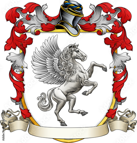 A Pegasus coat of arms or c...