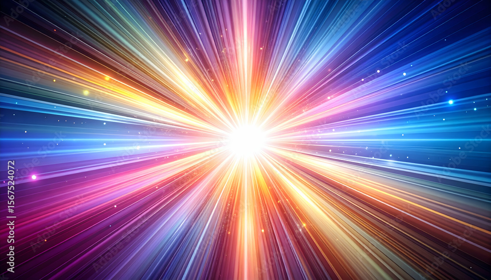 Colorful Light Burst with Space Background. Colorful Light Burst with Space Background.