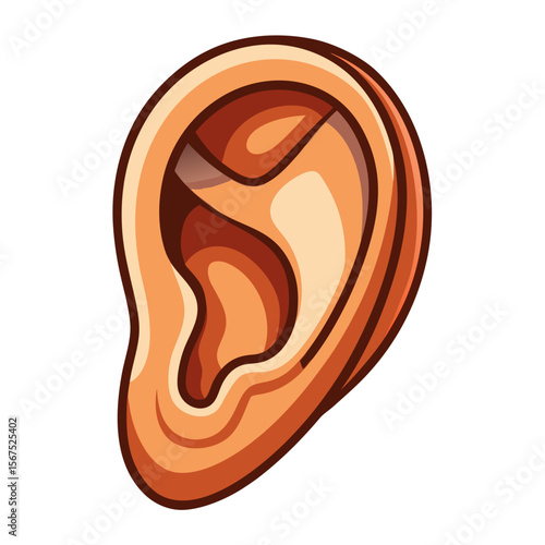 Stylized human ear with warm color palette human anatomy auditory organ