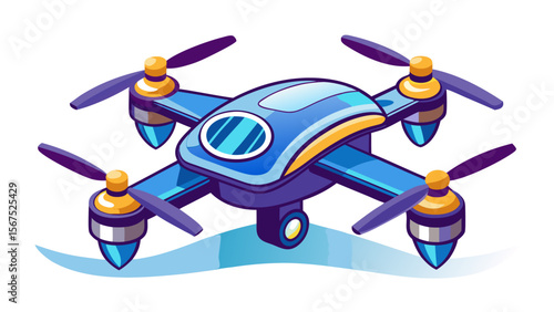 Cartoon Style Colorful Drone Vector