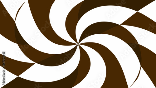 Abstract brown and white swirling vortex pattern with a hypnotic optical illusion effect