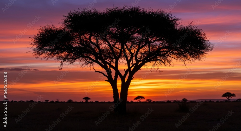 Sunrise over African savanna Sunrise over African savanna