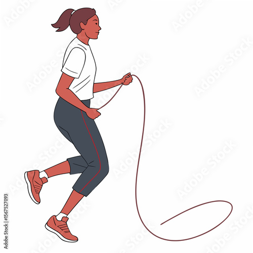 Woman jumping rope athletic exercise fitness