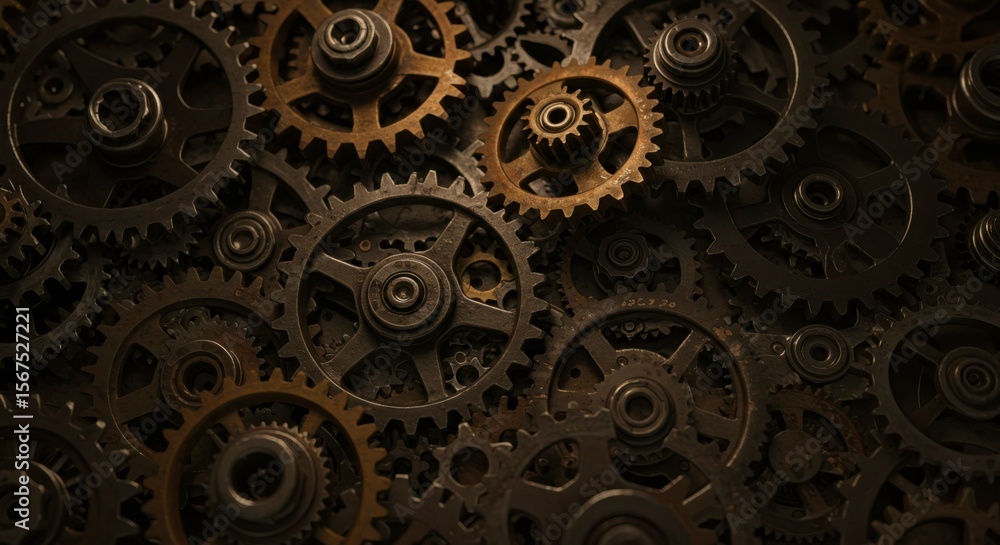 Detailed intricate gear mechanism Detailed intricate gear mechanism