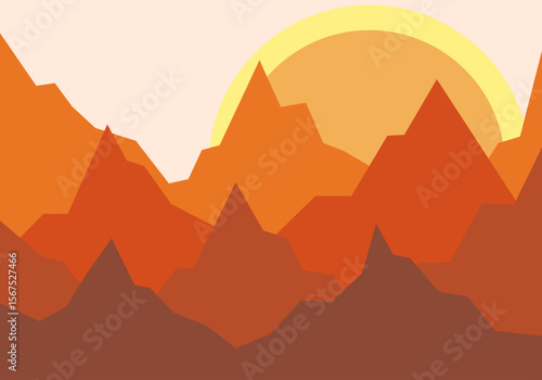 Cumbres de montañas al atardecer cálido