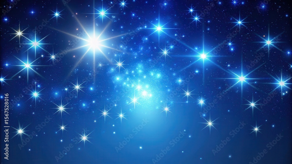 Fototapeta premium Twinkling stars in a deep blue sky