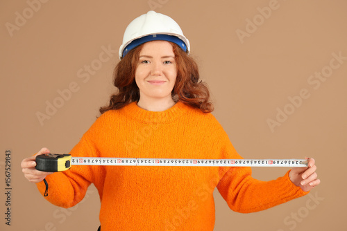 Female construction worker ...