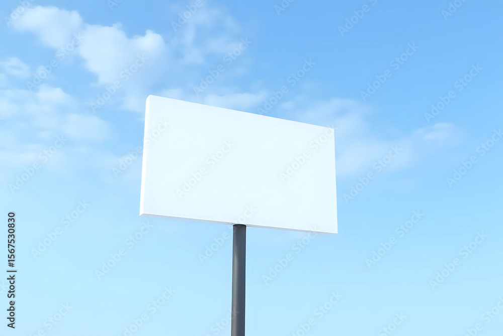 White billboard with blue sky and clouds background. White billboard with blue sky and clouds background.