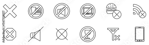 Computer  Illustration Icons, No laptop prohibition Stop sign Vector illustration isolated on white background illustration vector illustration