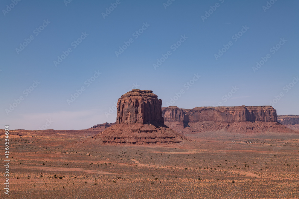 Fototapeta premium Merrick Butte, Monument Valley on the Colorado Plateau, Arizona. a butte is an isolated hill. Artist's Point.