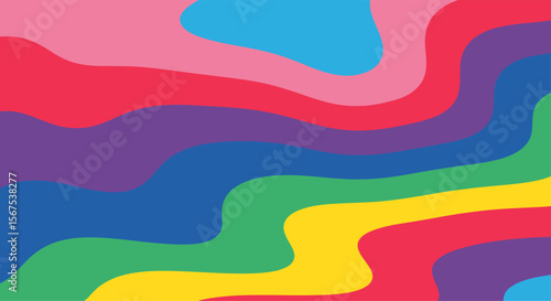 Colorful striped background showing abstract wavy lines with vibrant colors