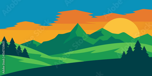 A Landscape With A Heavy Vignette Effect With A Focused And Dark And Moody Vibe