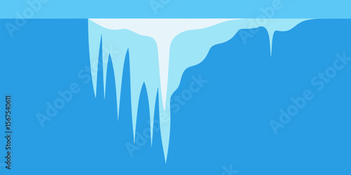 A Frozen Waterfall Or A Curtain Of Ice Clinging To A Rocky Cliff In A Cold Scene